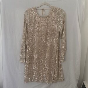 Abercrombie & Fitch  Sequin Mini Dress NWT silver sz XL
